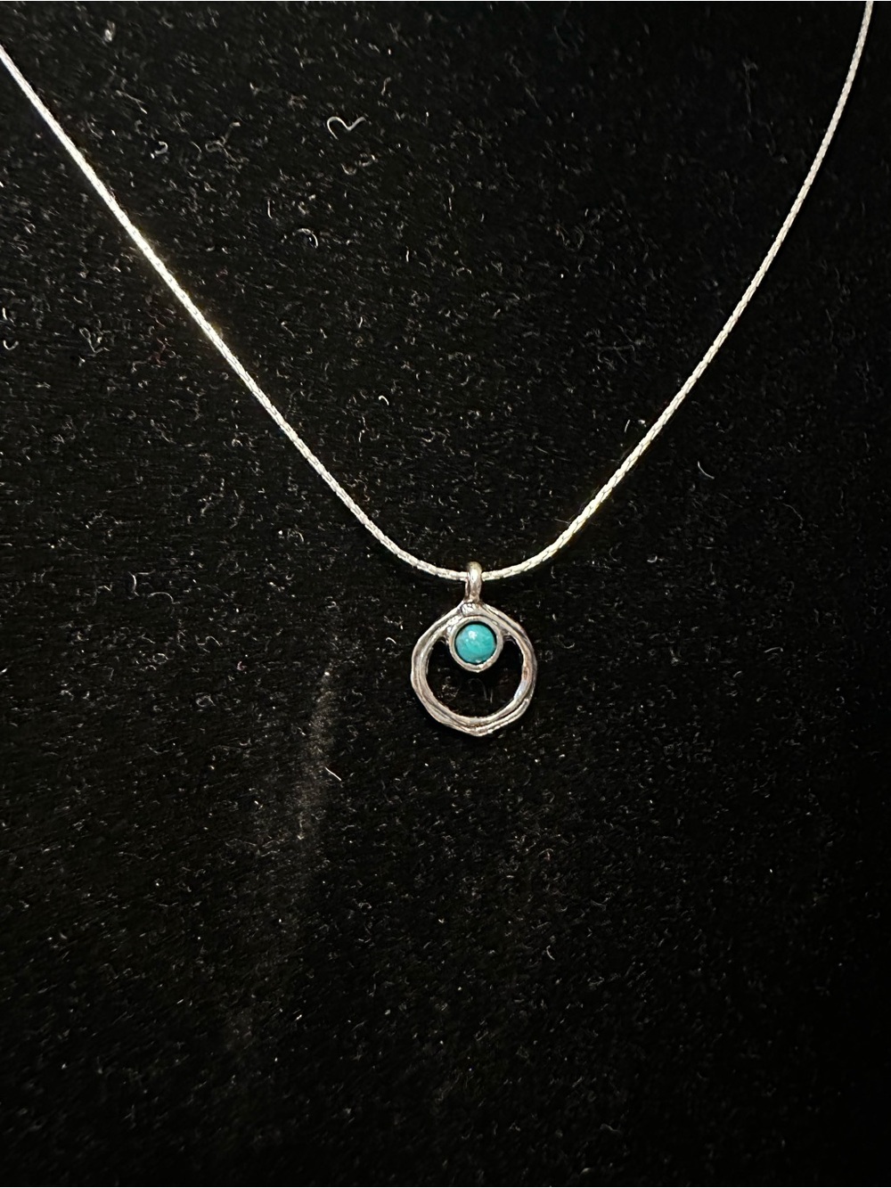 Opulenza Silver Necklace with Teal Stone Pendant - Picture 3 of 6